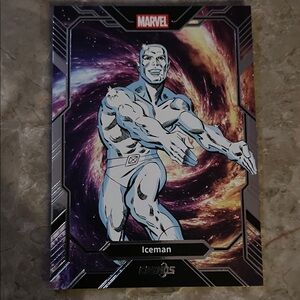 Marvel Iceman Trading Card - Silver, Light Blue & Purple